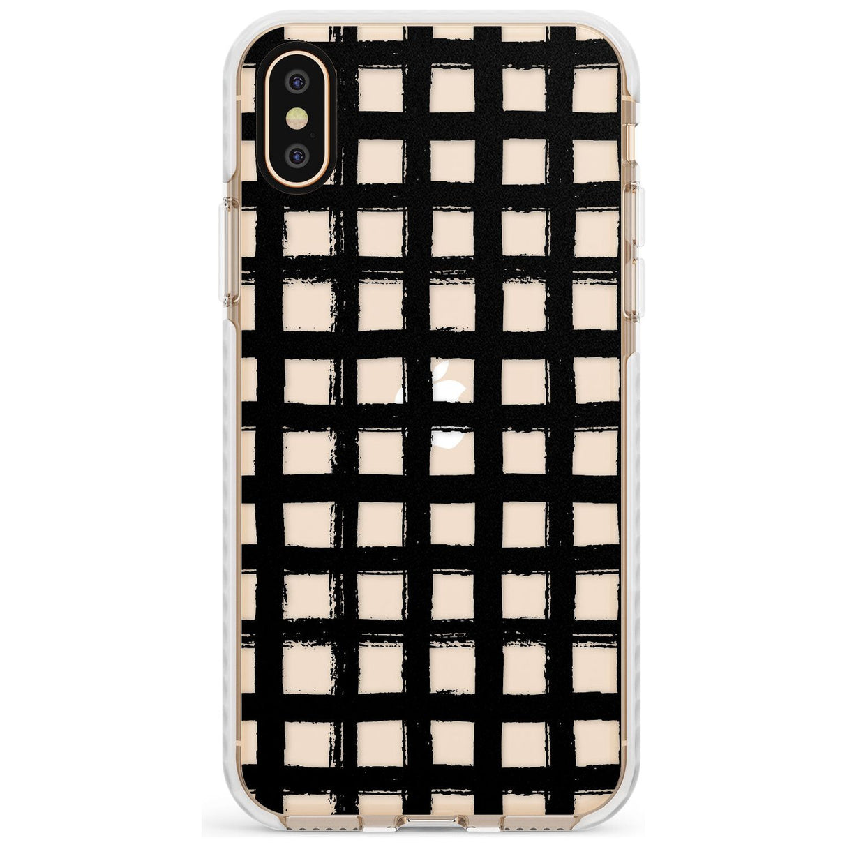 Messy Black Grid - Clear Slim TPU Phone Case Warehouse X XS Max XR