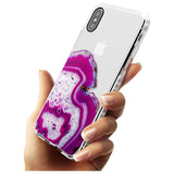 Violet & White Swirl Agate Crystal Clear Design Impact Phone Case for iPhone X XS Max XR