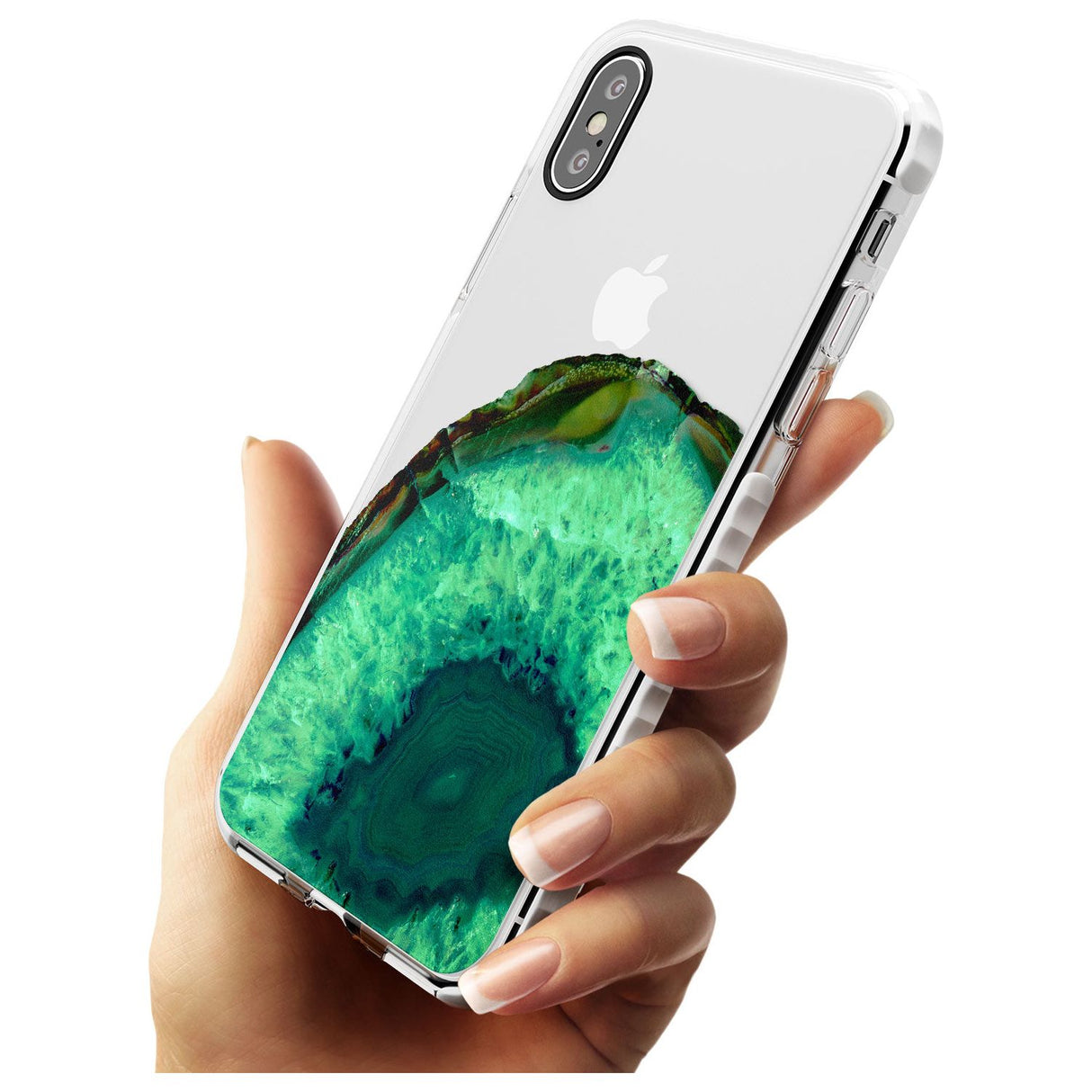 Emerald Green Gemstone Crystal Clear Design Impact Phone Case for iPhone X XS Max XR