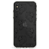 Black Tiger Roar Pattern Impact Phone Case for iPhone X XS Max XR