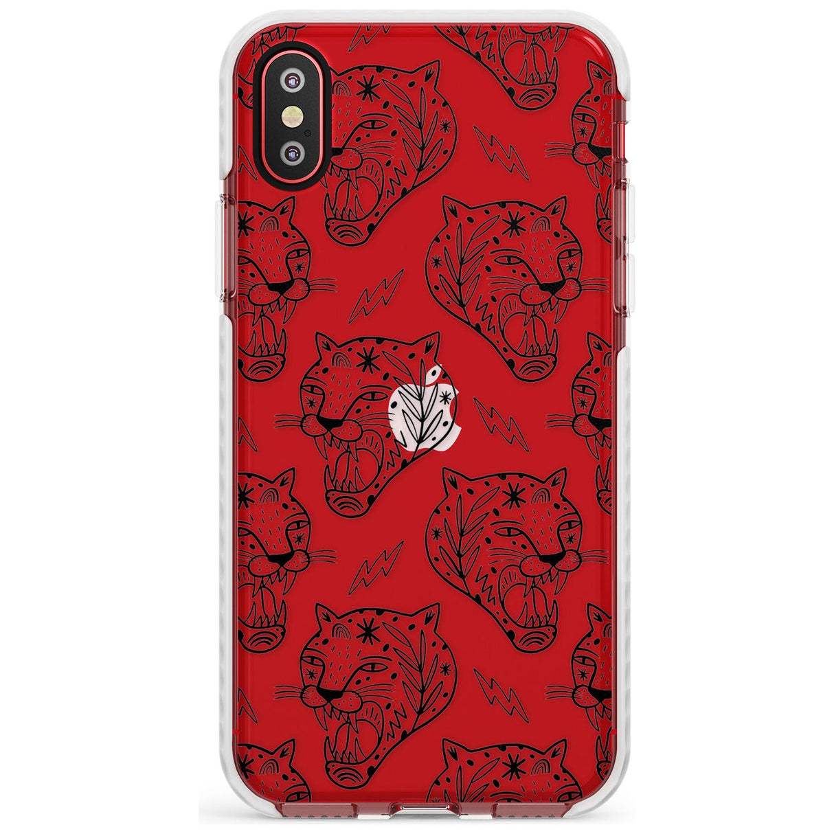 Black Tiger Roar Pattern Impact Phone Case for iPhone X XS Max XR