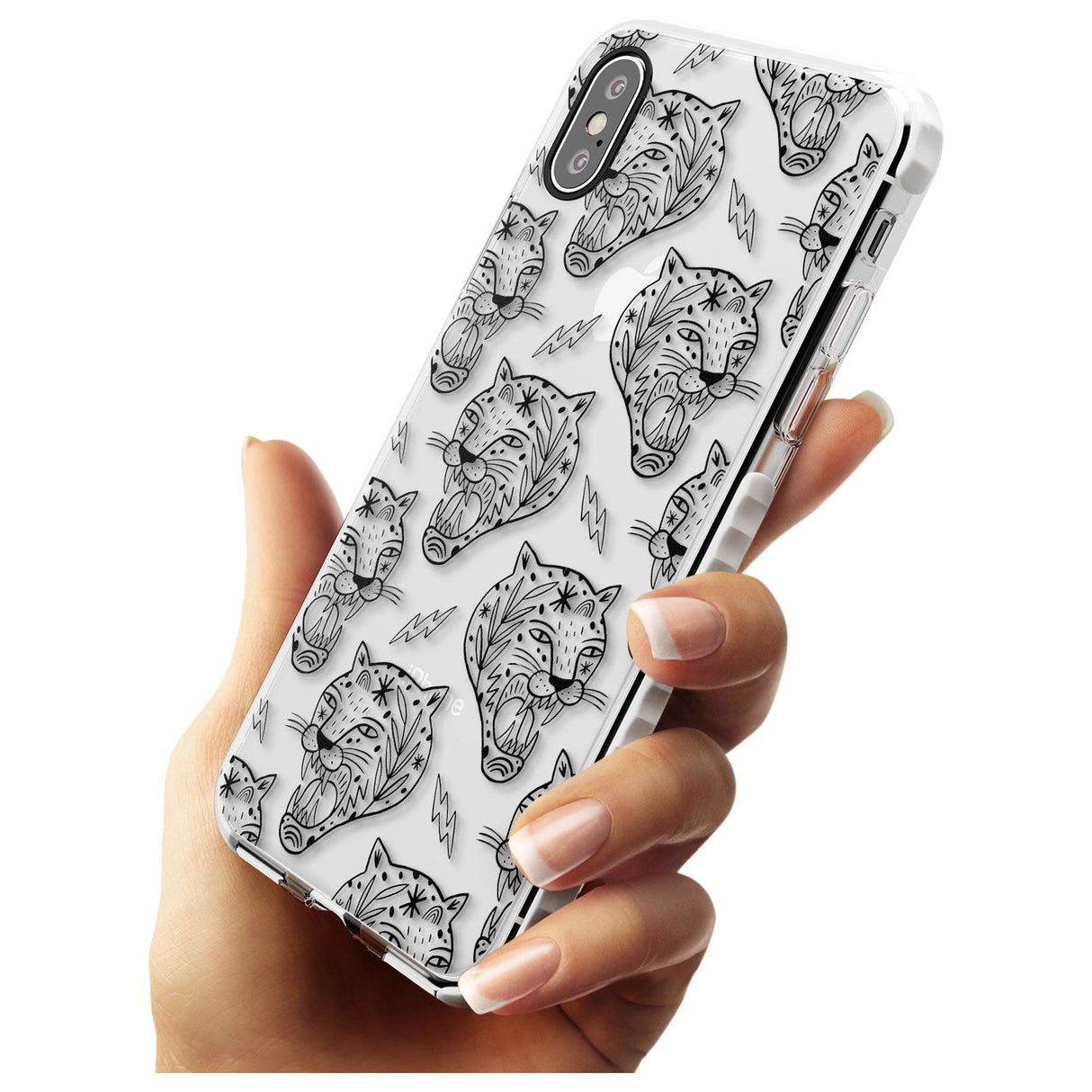 Black Tiger Roar Pattern Impact Phone Case for iPhone X XS Max XR