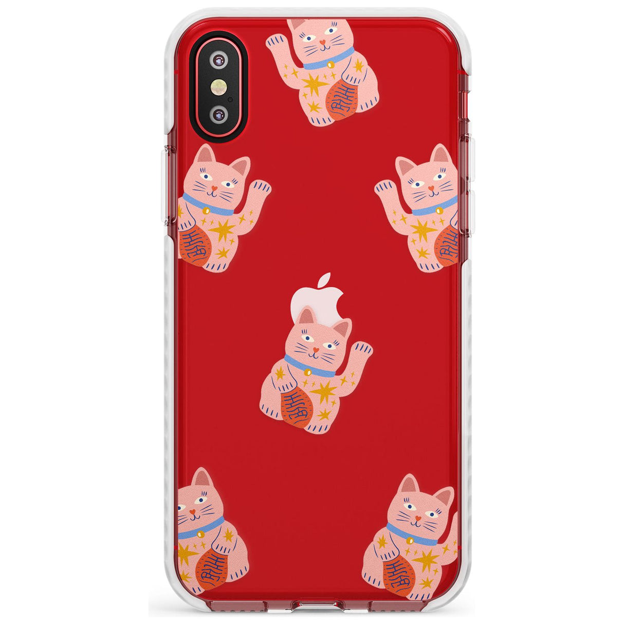 Waving Cat Pattern Impact Phone Case for iPhone X XS Max XR