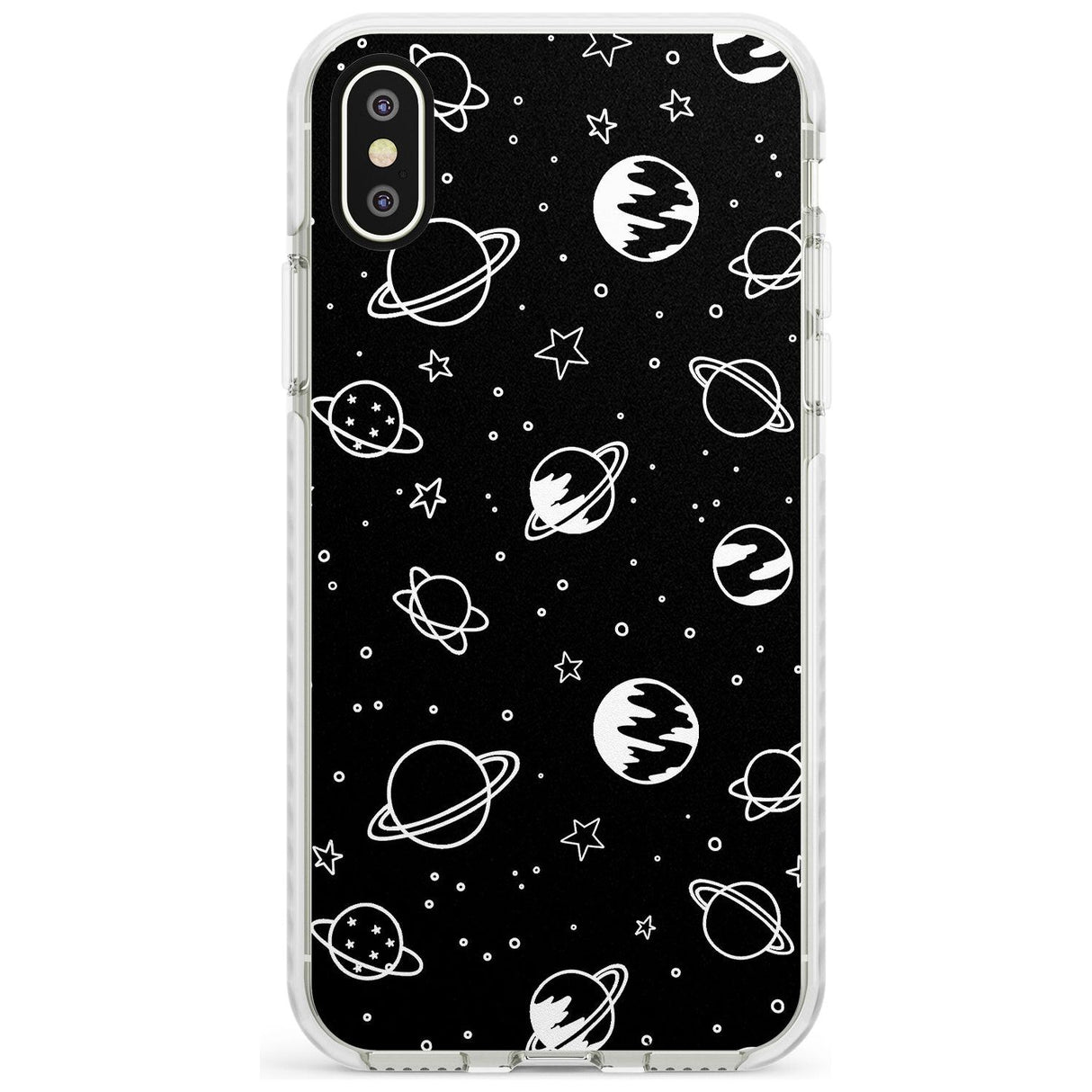 Outer Space Outlines: White on Black Slim TPU Phone Case Warehouse X XS Max XR