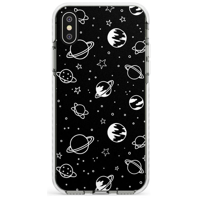 Outer Space Outlines: White on Black Slim TPU Phone Case Warehouse X XS Max XR