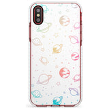 Outer Space Outlines: Pastels on White Slim TPU Phone Case Warehouse X XS Max XR