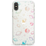 Outer Space Outlines: Pastels on Clear Slim TPU Phone Case Warehouse X XS Max XR