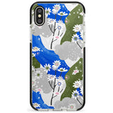 Blue & Grey Daisies Pattern iPhone Case  Black Impact Phone Case - Case Warehouse