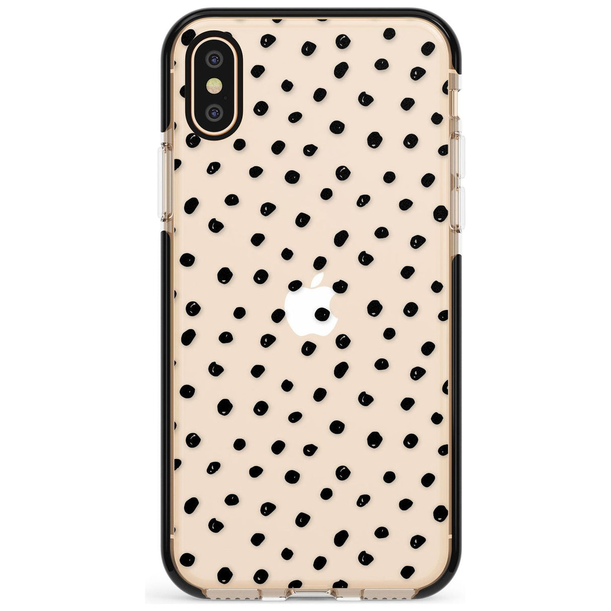 Messy Black Dot Pattern Pink Fade Impact Phone Case for iPhone X XS Max XR