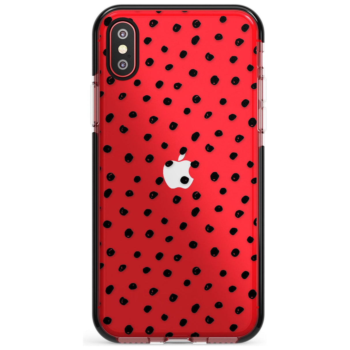 Messy Black Dot Pattern Pink Fade Impact Phone Case for iPhone X XS Max XR