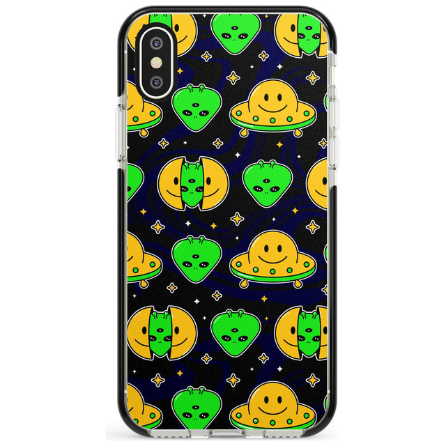 Alien Head Pattern Black Impact Phone Case for iPhone X XS Max XR