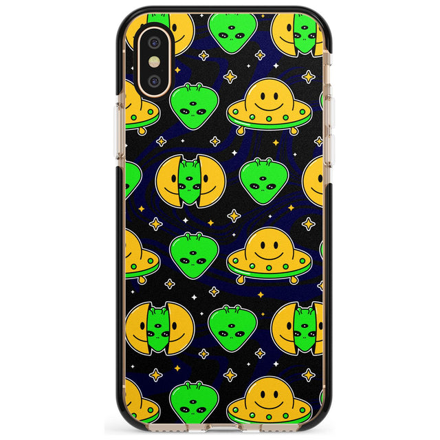 Alien Head Pattern Black Impact Phone Case for iPhone X XS Max XR