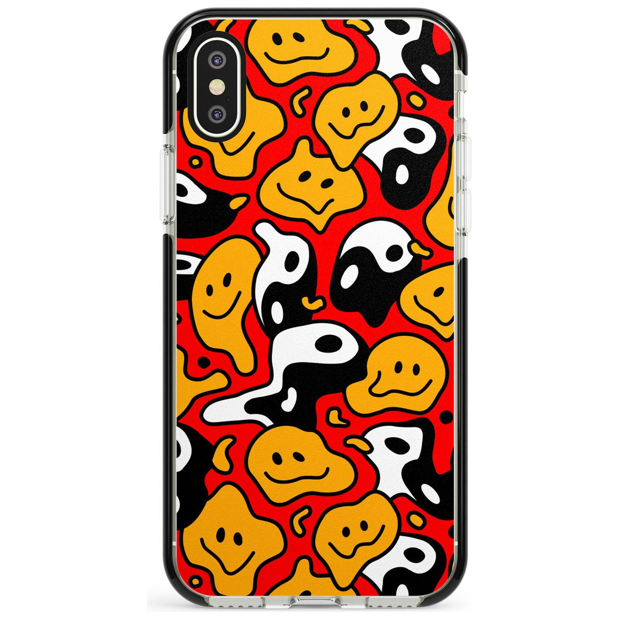 Yin Yang Acid Face Black Impact Phone Case for iPhone X XS Max XR