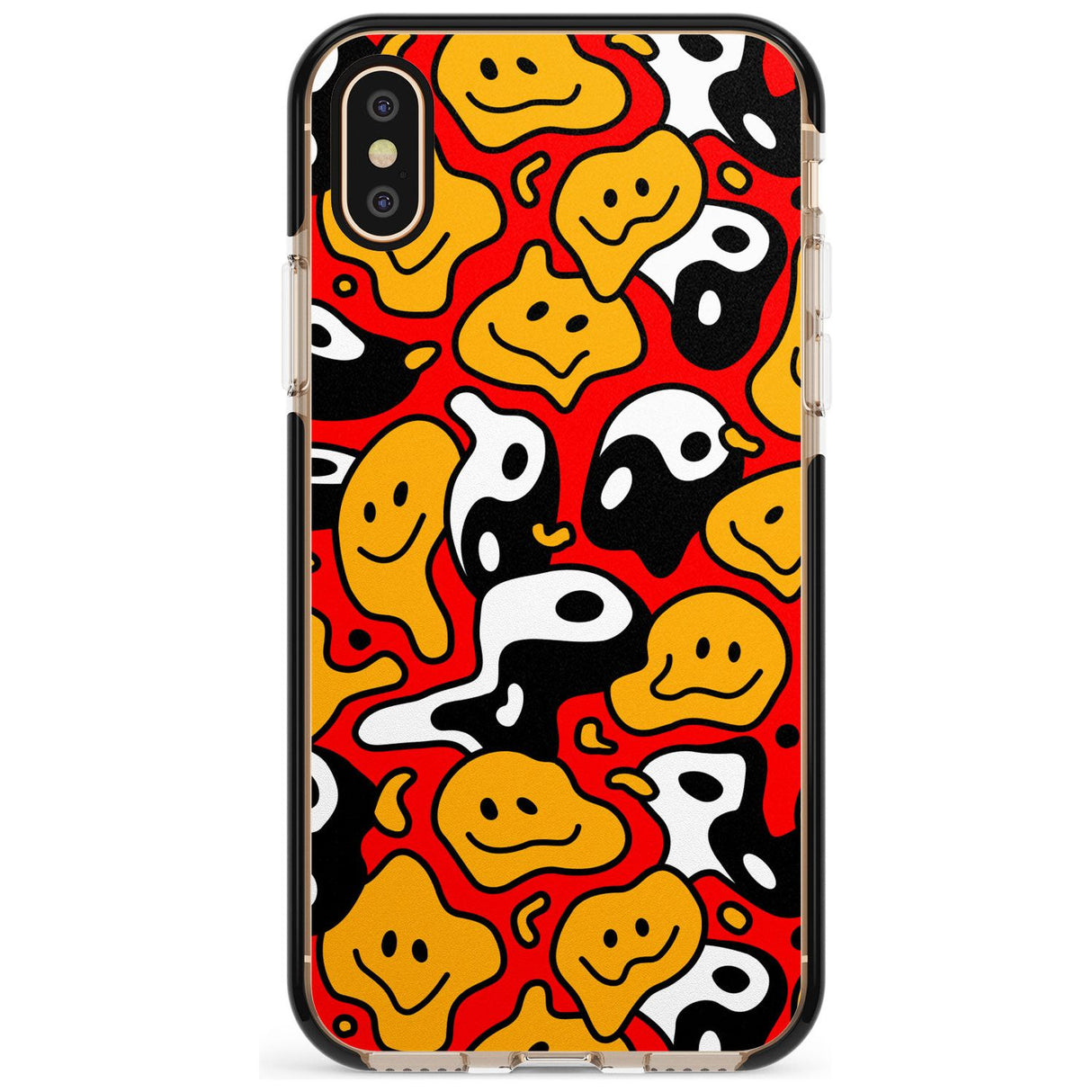 Yin Yang Acid Face Black Impact Phone Case for iPhone X XS Max XR