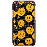 Acid Face Grid Pattern Black Impact Phone Case for iPhone X XS Max XR