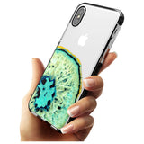 Turquoise & Green Gemstone Crystal Clear Design Black Impact Phone Case for iPhone X XS Max XR