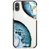 Blue, White & Yellow Agate Gemstone Black Impact Phone Case for iPhone X XS Max XR