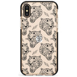 Black Tiger Roar Pattern Black Impact Phone Case for iPhone X XS Max XR