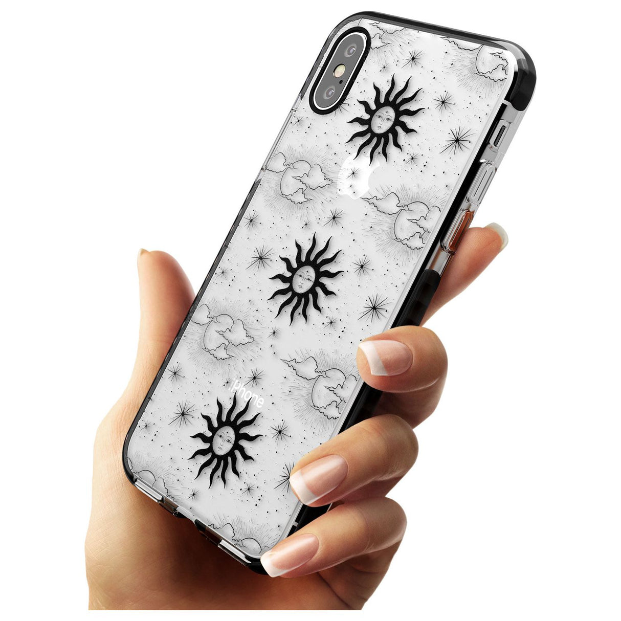 Suns & Clouds Vintage Astrological Black Impact Phone Case for iPhone X XS Max XR