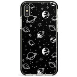 Outer Space Outlines: White on Black Pink Fade Impact Phone Case for iPhone X XS Max XR