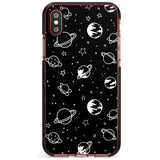 Outer Space Outlines: White on Black Pink Fade Impact Phone Case for iPhone X XS Max XR