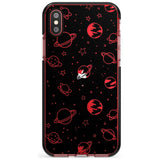 Outer Space Outlines: Clear on Black Pink Fade Impact Phone Case for iPhone X XS Max XR