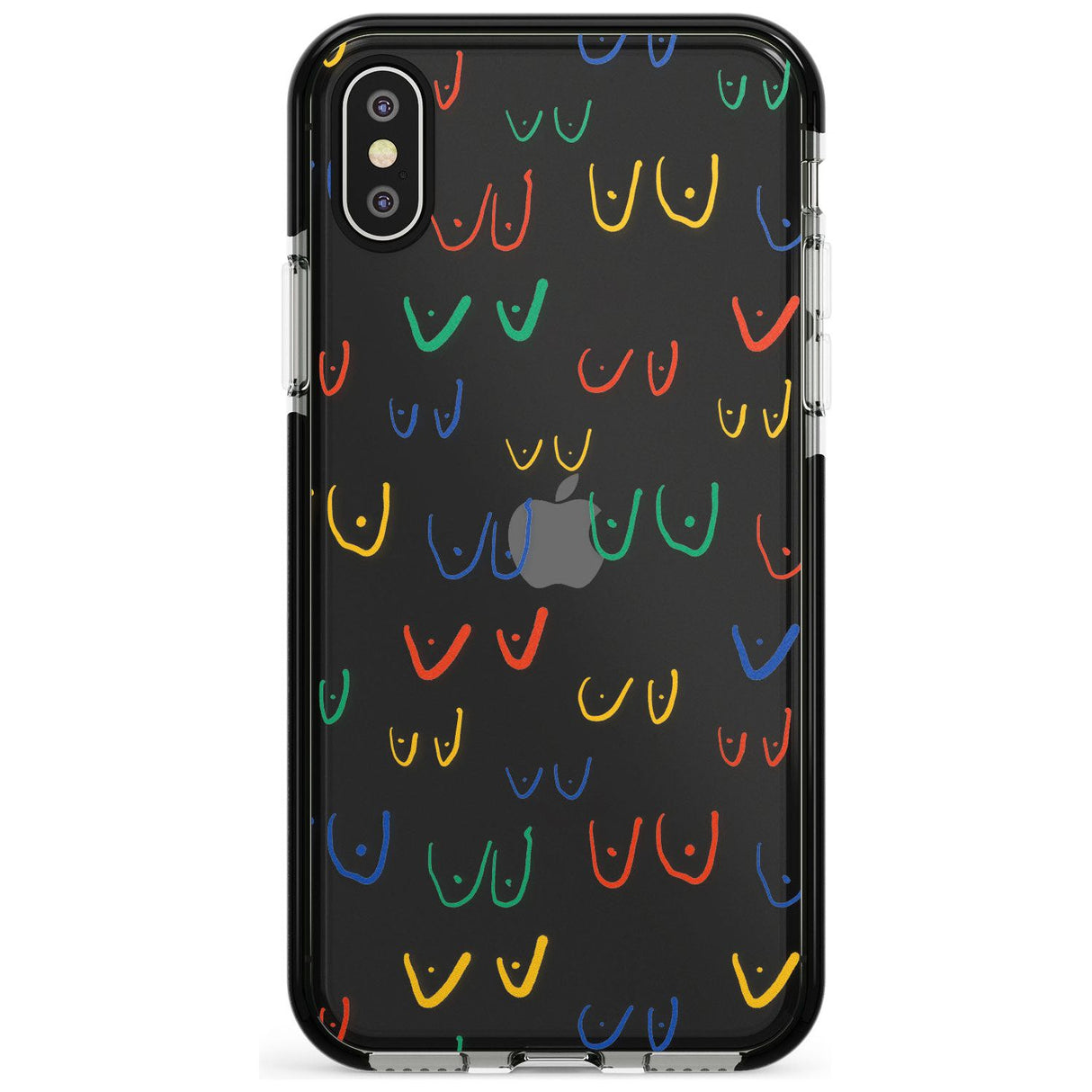 Boob Pattern (Mixed Colours) Pink Fade Impact Phone Case for iPhone X XS Max XR