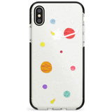 Cute Cartoon Planets (Clear) Black Impact Phone Case for iPhone X XS Max XR