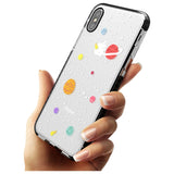 Cute Cartoon Planets (Clear) Black Impact Phone Case for iPhone X XS Max XR