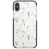 White Bunnies and Carrots Black Impact Phone Case for iPhone X XS Max XR