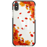 Personalised Monogram Autumn Leaves Black Impact Phone Case for iPhone X XS Max XR