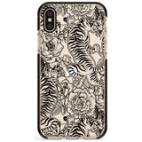 Personalised Chinese Tiger Pattern Black Impact Phone Case for iPhone X XS Max XR