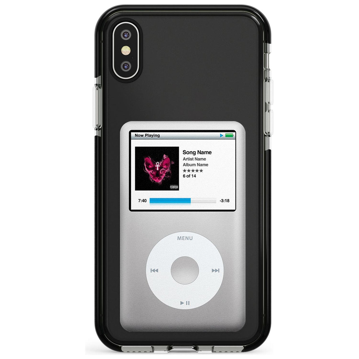 Personalised Classic iPod Black Impact Phone Case for iPhone X XS Max XR