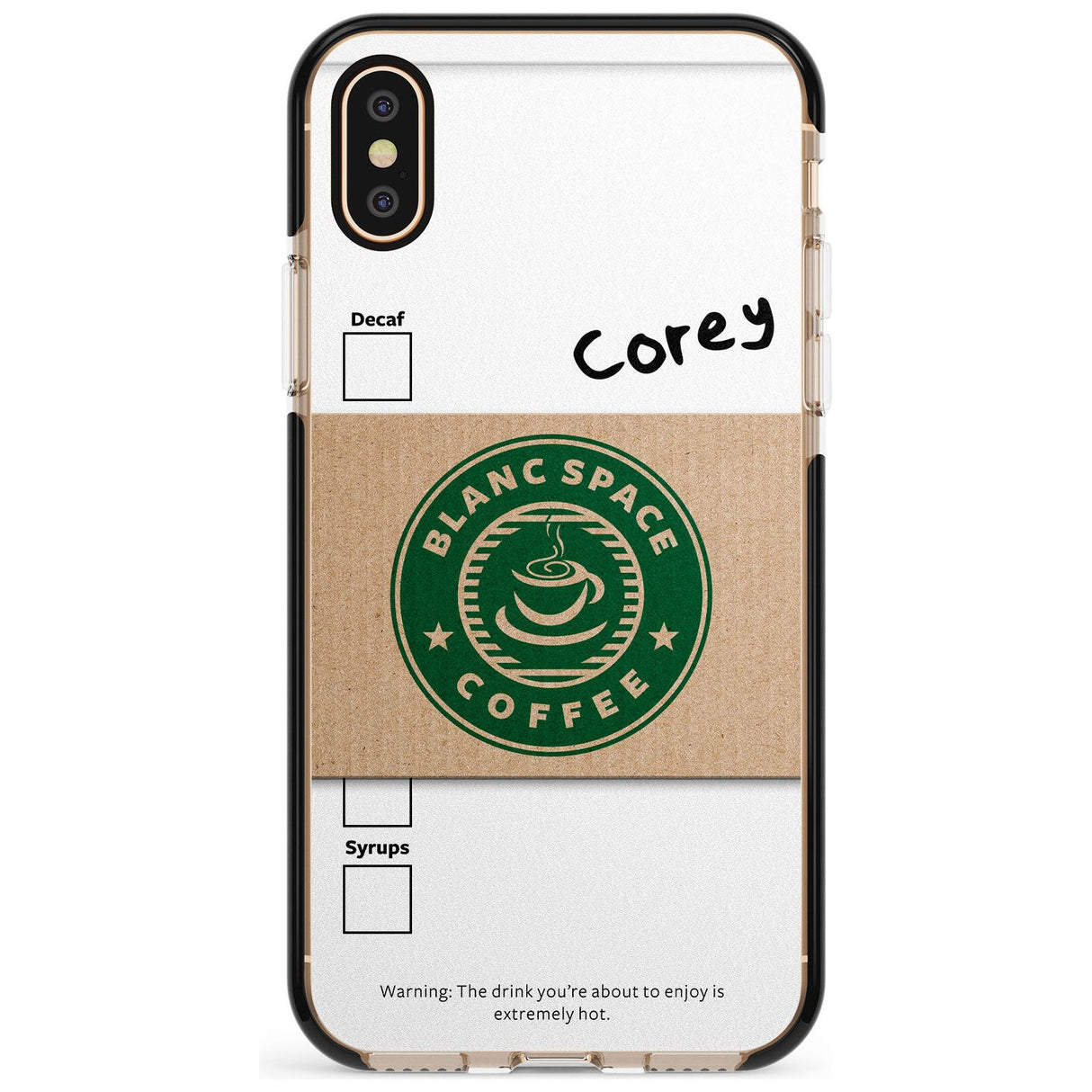 Personalised Coffee Cup Black Impact Phone Case for iPhone X XS Max XR