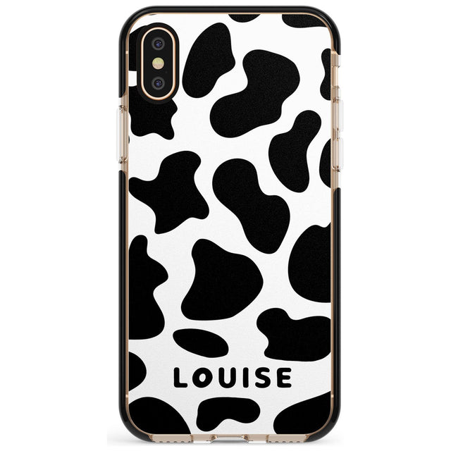 Custom Cow Print Pink Fade Impact Phone Case for iPhone X XS Max XR