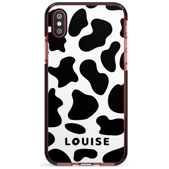 Custom Cow Print Pink Fade Impact Phone Case for iPhone X XS Max XR