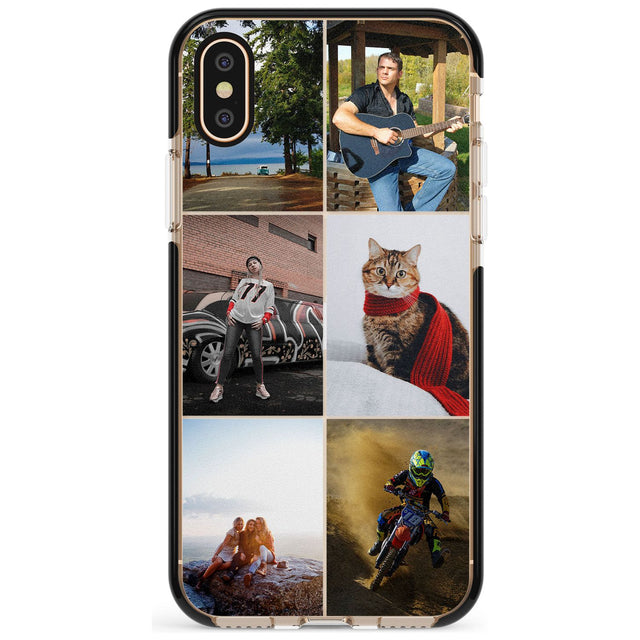 6 Photo Grid  Pink Fade Impact Phone Case for iPhone X XS Max XR