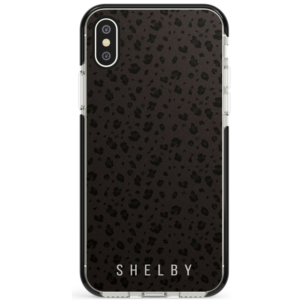 Minimal Lettering Dark Leopard Black Impact Phone Case for iPhone X XS Max XR