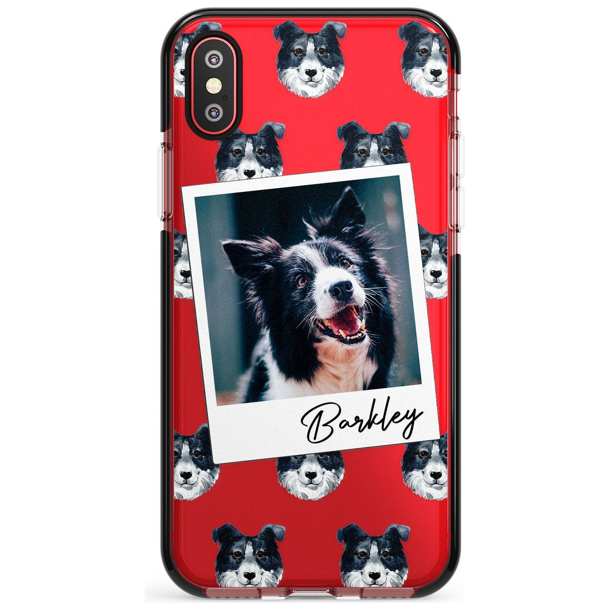 Border Collie - Custom Dog Photo Pink Fade Impact Phone Case for iPhone X XS Max XR