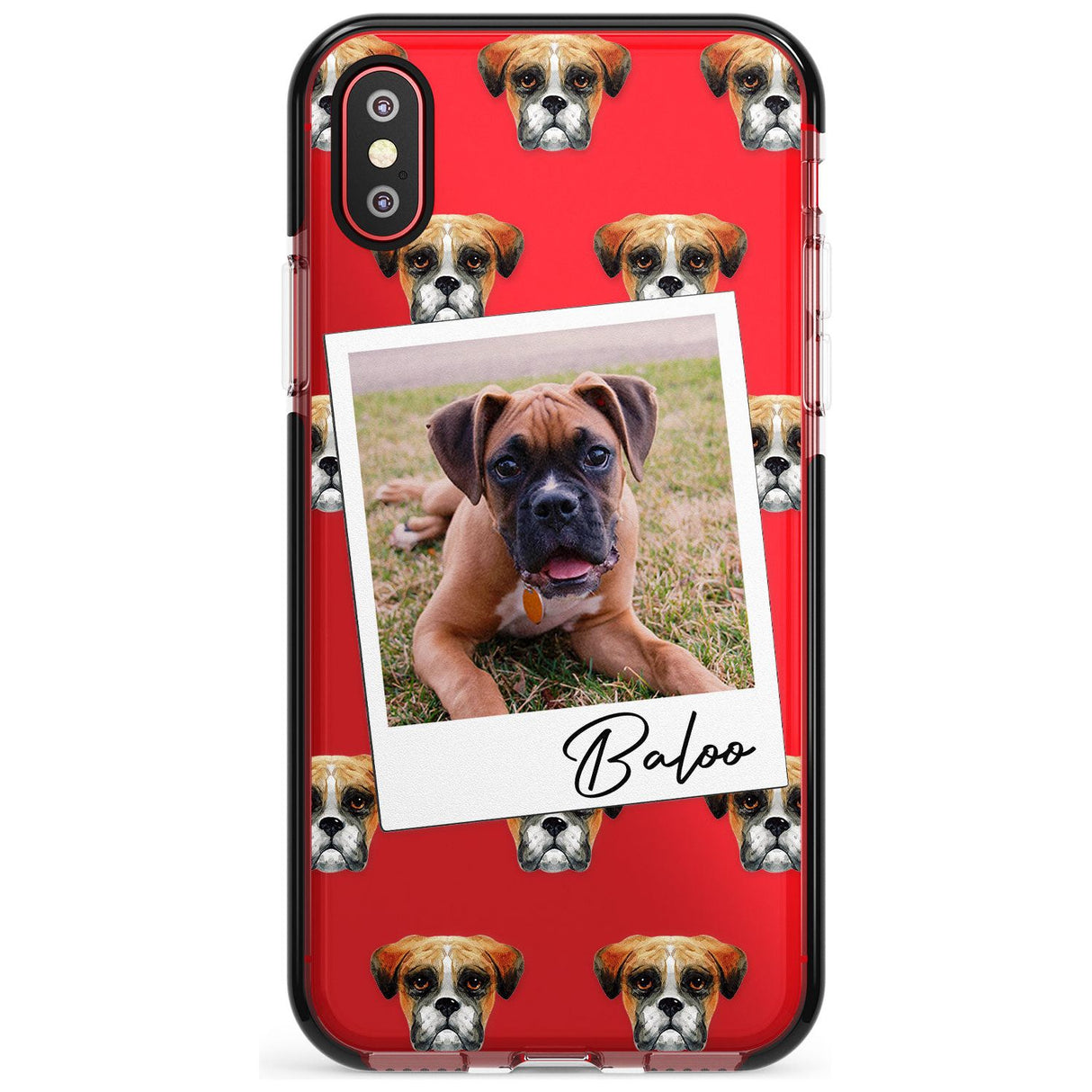 Boxer - Custom Dog Photo Pink Fade Impact Phone Case for iPhone X XS Max XR