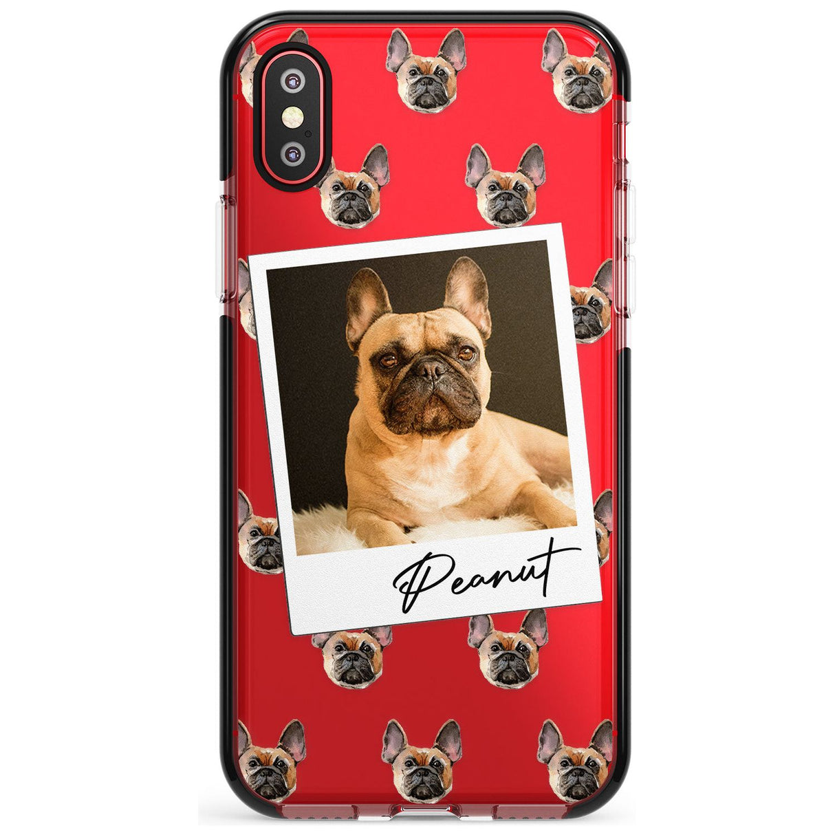 French Bulldog, Tan - Custom Dog Photo Pink Fade Impact Phone Case for iPhone X XS Max XR