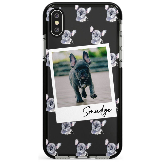 French Bulldog, Grey - Custom Dog Photo Pink Fade Impact Phone Case for iPhone X XS Max XR