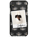 Dachshund, Black- Custom Dog Photo Pink Fade Impact Phone Case for iPhone X XS Max XR