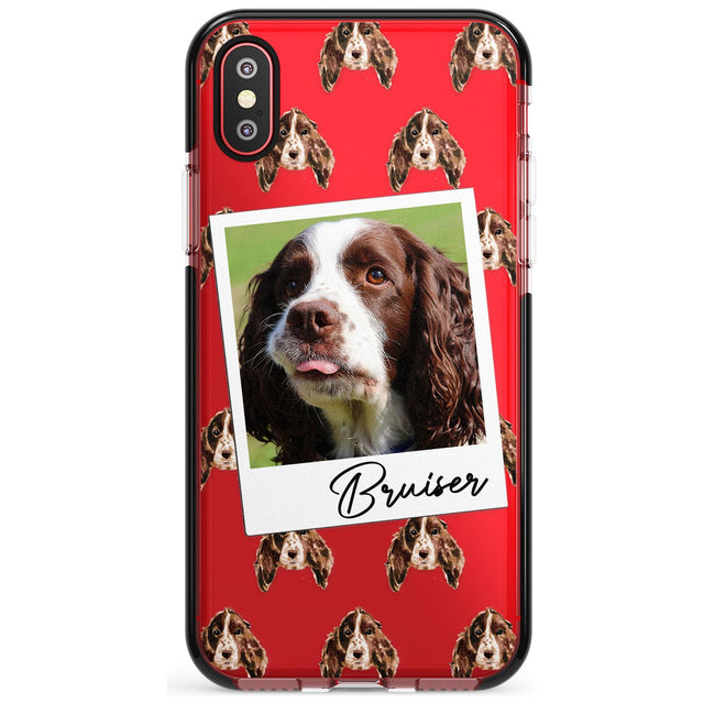 Springer Spaniel - Custom Dog Photo Pink Fade Impact Phone Case for iPhone X XS Max XR