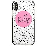 Pink Circle & Dots iPhone Case  Black Impact Custom Phone Case - Case Warehouse