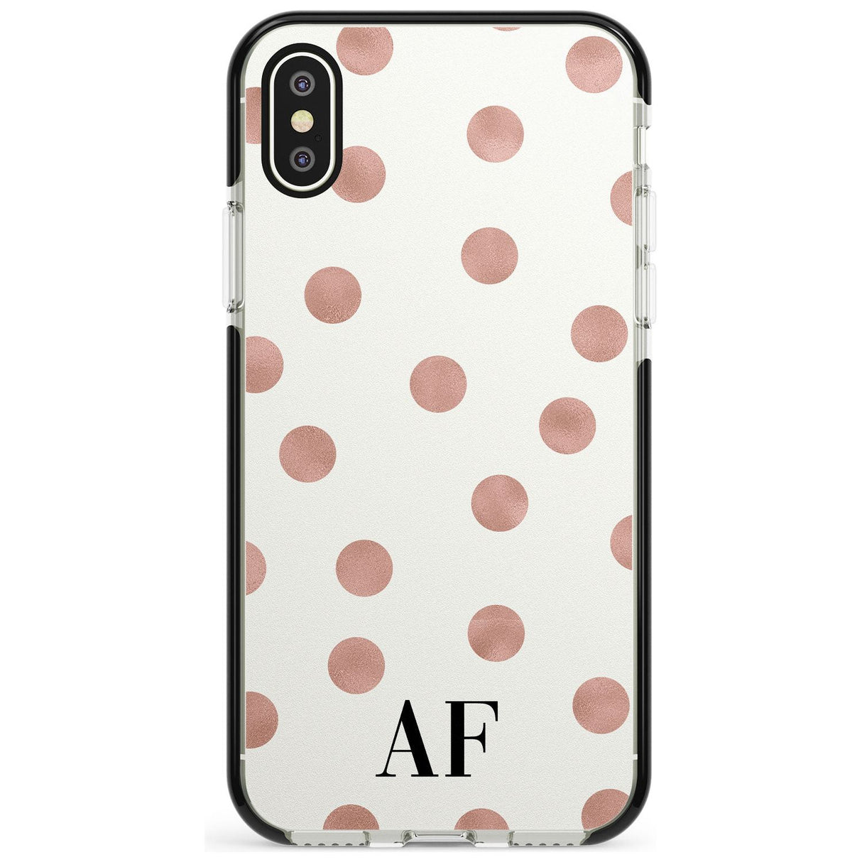 Initials & Dots iPhone Case  Black Impact Custom Phone Case - Case Warehouse