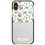 Light Floral Pattern & Stripes Pink Fade Impact Phone Case for iPhone X XS Max XR