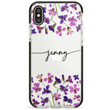 Custom Violet Flowers Pink Fade Impact Phone Case for iPhone X XS Max XR