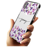 Custom Violet Flowers Pink Fade Impact Phone Case for iPhone X XS Max XR