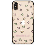 Personalised Custom Leaves Pattern Black Impact Phone Case for iPhone X XS Max XR